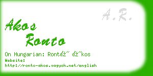 akos ronto business card